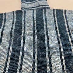 Mexican Baja Hoodie Drug Rug Blue/White/Black, Size Small, Pockets Men’s/Women’s