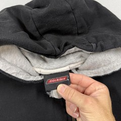 Dickies Hoodie Mens XL Black Fleece Full Zip Thermal Lined Sweatshirt Work