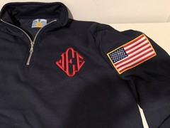 NEW JE Quarter Zip SWEATER Blue USA 1/4 ZIP JEE Sweatshirt USA SELLER