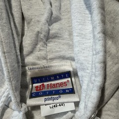 Vintage Hanes Hoodie Adult Mens L Grey Light Heather Full Zip Blank 90s Y2k
