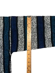 Baja Hoodie | Drug Rug | Mexican Poncho Blue Black White Stripes Size Large
