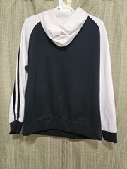 Nick Danger Men’s Black XL Hoodie Henley Pullover Black White Colorblock 3-snap