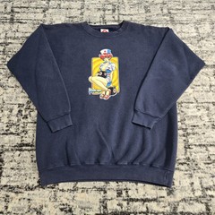Vtg 90s Hook-Ups Skateboarding Nurse Graphic Sweatshirt Large Navy Blue 1990s