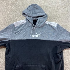 Puma Sweatshirt Mens Size Large Black Colorblock Hoodie Pullover Athletic