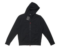 Kiton $1,250 Black Red Text Cotton Stretch Full Zip Hoodie Hooded Sweatshirt S