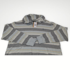Quiksilver Hoodie Men’s XXL Gray Quarry Striped Pullover Hooded NWT QSM45FT080