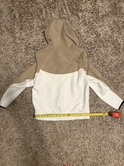 Nike Men’s Beige/White Colorblock Fleece Full Zip Hoodie Pockets L FB7921-121