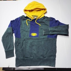 VTG 90s Wu Wear Hoodie Wu-Tang Clan Embroidered Logos Hip Hop Rap Colorblock S