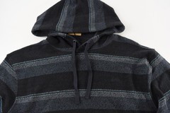 Quiksilver Men’s Hoodie New S Black Gray Pullover Pockets Cotton Blend