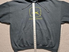 Gildan Heavy Blend John Deere Embroidered Logo Gray Pullover Hoodie 2XL