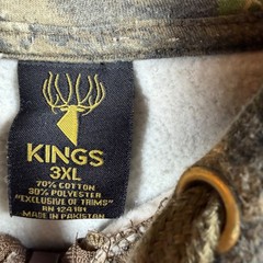Kings Camo Hoodie Mens 3XL Camoflauge Realtree Full Zip Fleece Hunting