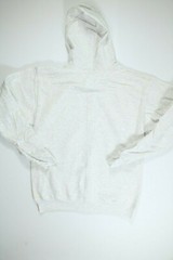 Hanes White Cotton Blend Eco Smart Full Zip Hooded Sweatshirt Hoodie Small S NEW