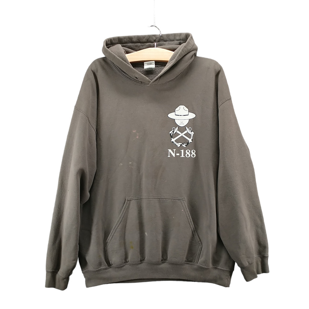 Gildan Heavy Blend Men’s November 188 Pullover Hoodie Gray Large Military