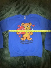 Fall Out Boy Sweatshirt ~ Blue Crew Neck Teddy Bear Lover Dagger SMALL