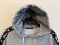 GXG X PoPaganda Men’s Sweat Shirt Sz S Gray Hooded Kangaroo Pockets Patches