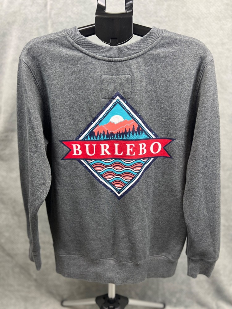 Burlebo Sweatshirt Men’s Size Medium Gray Long Sleeve Crew Graphic Pullover