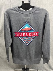 Burlebo Sweatshirt Men’s Size Medium Gray Long Sleeve Crew Graphic Pullover