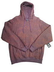 Super Massive Pullover Hoodie Medium Geometric Pattern Jacket Plum Orange