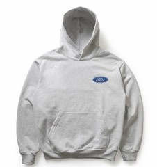 FUCT Extra Large Ford Oval Parody Embroidered Logo Pullover Hoodie Gray XL Grey