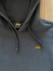 REI Hoodie w/Logo~Mens Small~Slate Blue~”Your Outdoor Co-op”~Pullover~Never worn