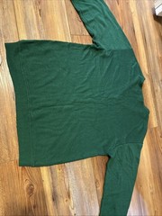 VTG 60s 70s Creslan Rayon Vneck Sweater USA Made Size Xl Green