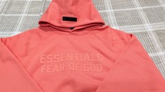 Fear of God Essentials Hoodie ‘Coral’ S Size Oversized Loose Hoodie NWT