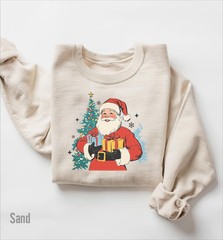 Christmas Santa Cute Holiday Sweatshirt Festive Apparel