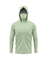 Men Long Sleeve Fishing Hoodie Mask Anti-UV Sun Protection Clothes Fish Shirt