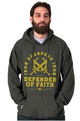 Christian Defender of Faith Iron Sharpens Hoodie Hooded Sweatshirt Men Women