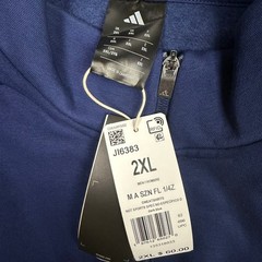 Adidas Mens All Season Fleece 1/4 Zip Sweatshirt Dark Blue JI6383 Size 2XL NEW