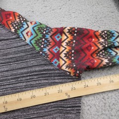 Hooey Hoodie Mens XL Gray Southwestern Aztec Rayon Pullover Lightweight