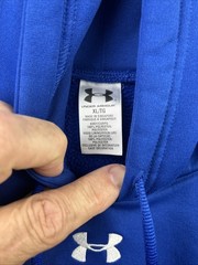 Under Armour Hooded Sweatshirt Blue Size XL Tags 100% Polyester Blend READ