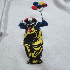 IT The Movie Pennywise Hoodie Small White Warner Bros Horror Clown Graphic 90s