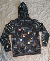 Pac-Man Hoodie Medium 100% Polyester New Without Tags Retro Gamer Style