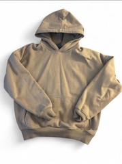 HOURS Brown/Tan Solid Fleece Pullover Hoodie Kangaroo Pocket Men’s M Regular