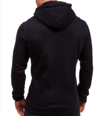 Spring and Autumn Men’s Solid Color Casual Zip Hooded Sweater Jacket Cardigan