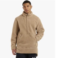 Nike Men’s Yoga Sherpa Sweatshirt Pullover Tan Warm Fuzzy Winter Lounge Size L