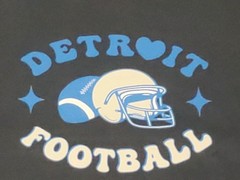 ​Detroit Football Era Sweatshirt Mens Large Dark Gray Navy Blue Graphic Pullover