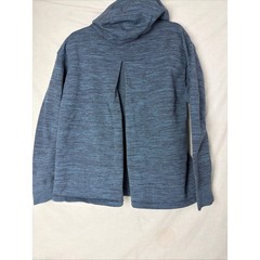 Nike Full Zip Hoodie Blue Space Dye Knit Pleated Back Mens XL Activewear Jacket