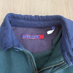 Vintage 90s Tri Color Block Quarter Zip Sweatshirt Blue Purple Green Norsport