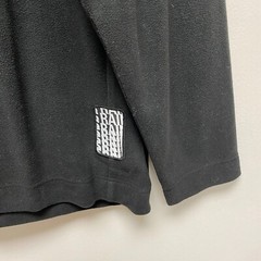 Rains Black Polyester Solid Crew Neck Raglan Pullover Fleece Sweatshirt L $95