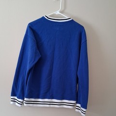 Edgar + Ash Blue White Black Trim Sweatshirt Mens Medium