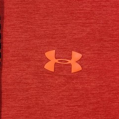 Under Armour Hoodie Mens Large Red Colorblock Loose Fleece Workout Logo