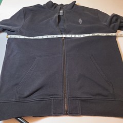 Skechers Mens XL Black Zip Jacket Hoodless Hoodie Cotton Blend Logo Athleisure