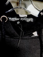 Misguided Playboy Hoodie With Playboy Emblem Print Long Sleeves