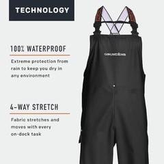 Grundens Men’s Neptune 509 Black Commercial Fishing Bib Pants Brand New