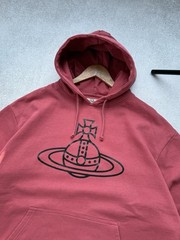 Vivienne Westwood Big Logo Orb Hoodie Pullover Hooded Men’s Luxury Red Size XL