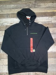 NEW John Deere Large Mens M Logo 1/4 Zip Heavyweight Hoodie Sweatshirt Black