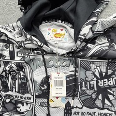 Oh Snap! Hoodie Mens Large Gray Comic Graphic Fleece Pullover Oh Snap
