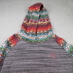Hooey Hoodie Mens XL Gray Southwestern Aztec Rayon Pullover Lightweight